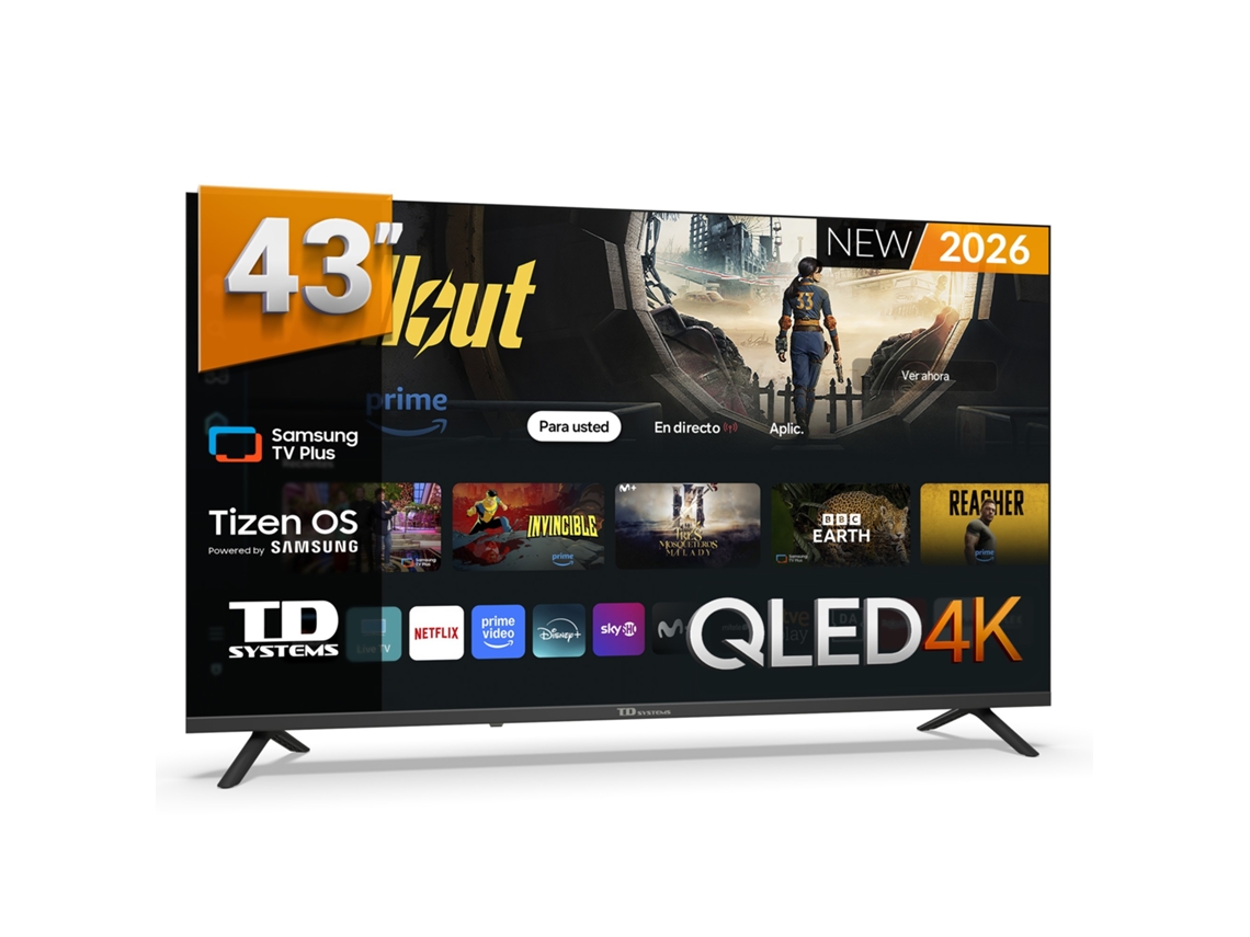 Smart Tv 43 Pulgadas Qled 4k Con Samsung Tv Tizen Os 8.0. Televisores 2026 - Td Systems Prime43qc22tizen