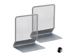 Relaxdays Sujetalibros Set De 2 Para Libros, Dvds Y Revistas, Soporte Estable, Aprox. 16,5 X 13 X 10,5 Cm, Plateado