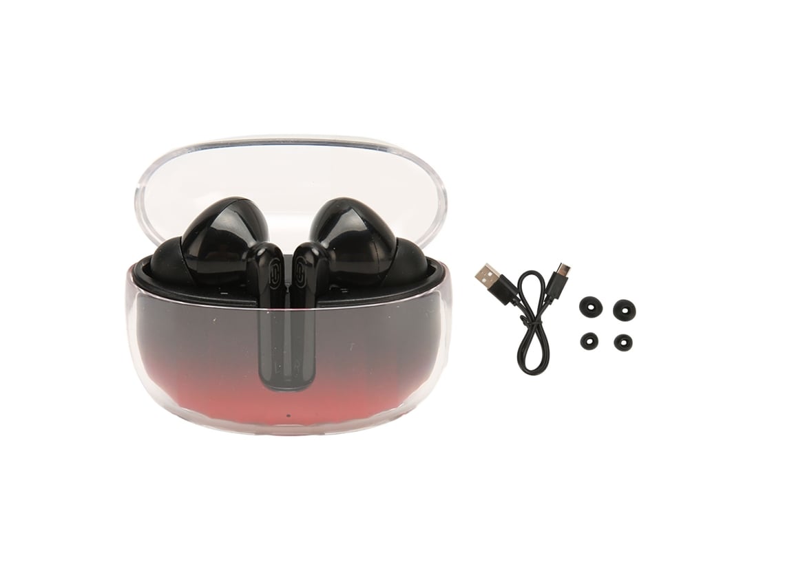 Auriculares Con Traductor De Idiomas Bluetooth 5.3, 144 Idiomas En Línea, Reducción De Ruido Inteligente, Inalámbricos, Negro Y Rojo.