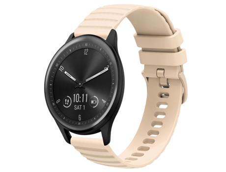 Correa de reloj inteligente para Garmin Vivomove Sport 20 mm Patrón de puntos ondulados Correa de reloj de silicona de color sólido (Beige)