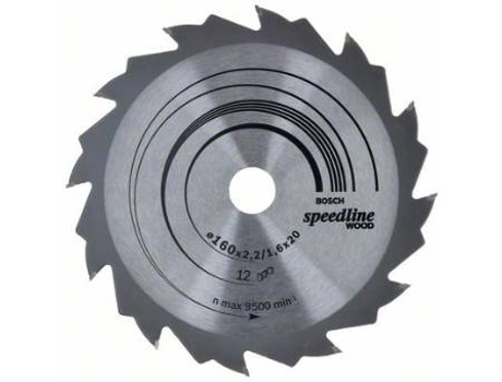 Disco de Sierra Circular BOSCH Speedline Madera 160x20x2.2 mm - 12
