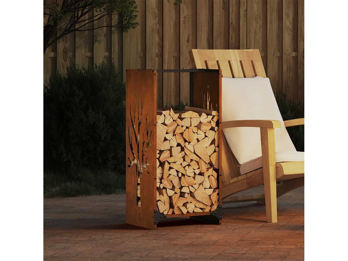 Leñero 40x30x80 Cm Acero Corten