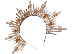 Diadema De Corona De Diosa Lolita De Plástico Dorado, Adorno Para El Cabello Delicado Y Único