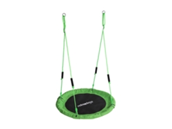 Relaxdays Baloiço-ninho Redondo, Pegas Em Espuma, Para Crianças, Ajustável, Exterior, Ø 100 Cm, Até 100 Kg, Verde