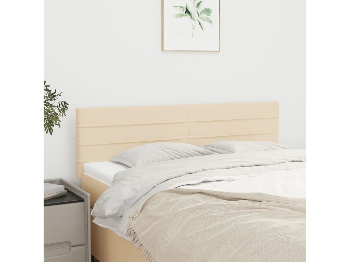 Cabeceros 2 Unidades Tela Color Crema 72x5x78/88 Cm