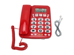 Teléfono con cable (identificador de llamadas, tono de timbre ajustable)