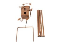 Casita Para Pájaros De Metal Con Soporte Para Decoración De Jardín Y Patio.