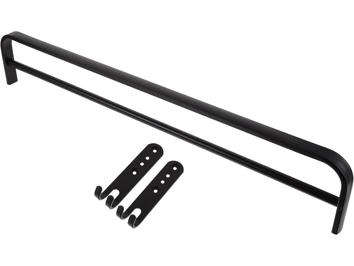 Toallero De Aluminio Autoadhesivo De 58 Cm Para Montaje En Pared, En Aleación Negra Con