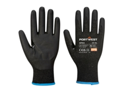Guante de espuma de nitrilo LR15 para pantalla táctil, paquete de 12, negro, talla L, Portwest