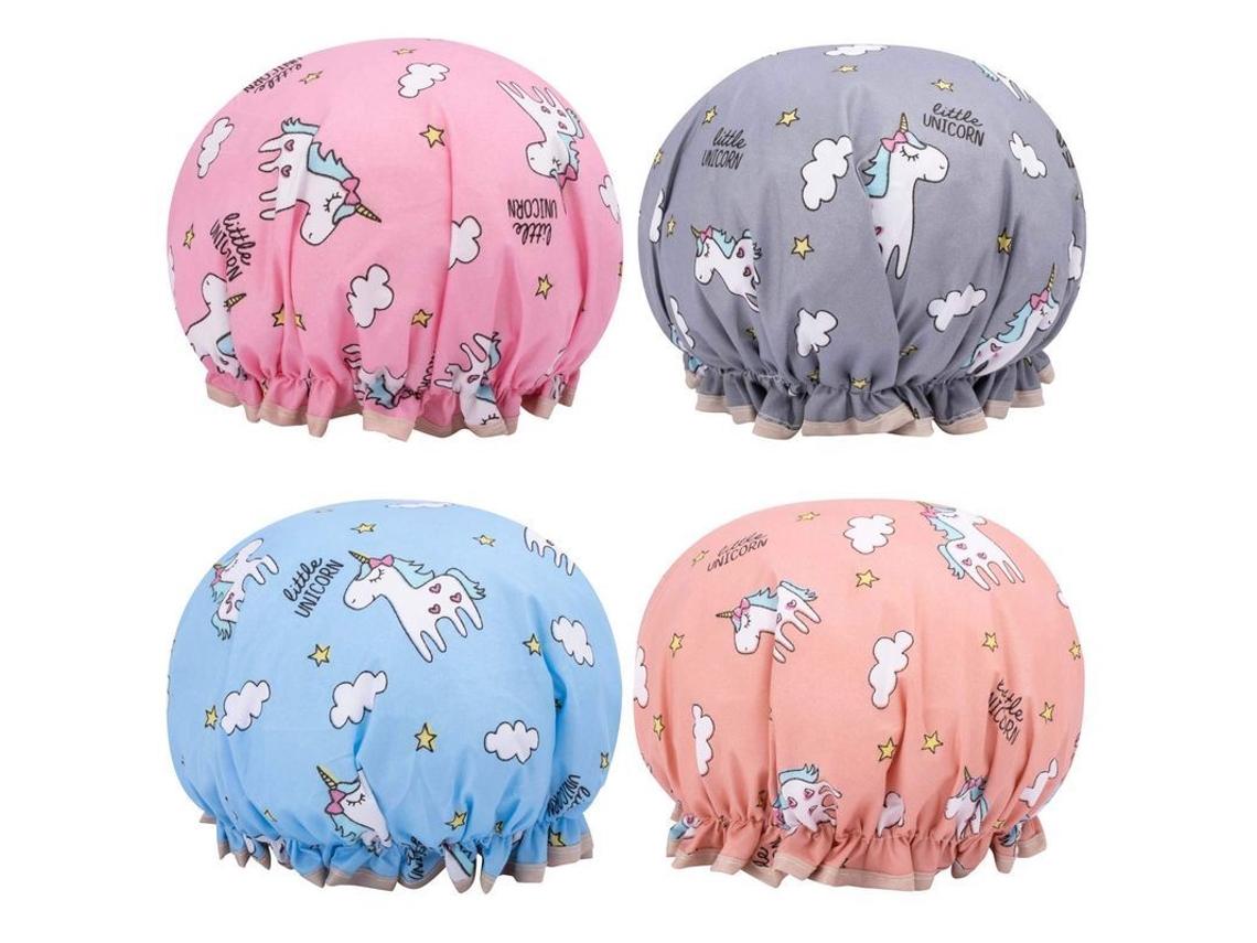 Gorro De Ducha Impermeable Para Cabello Largo/grueso, Lazo De Unicornio, Gorro De Doble Capa Para Mujeres Y Niñas.