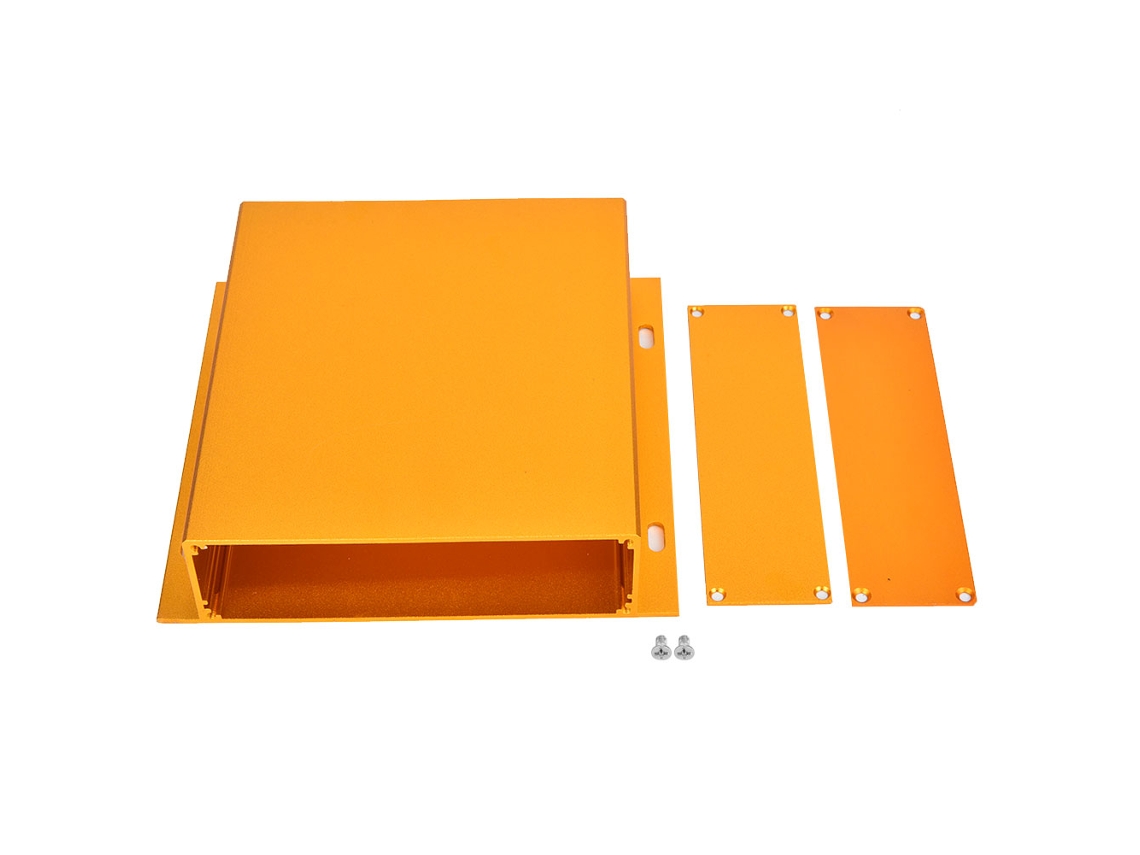 Caja De Proyecto De Aluminio Oxidado Dorado Para Circuitos Electrónicos 39x158x150mm