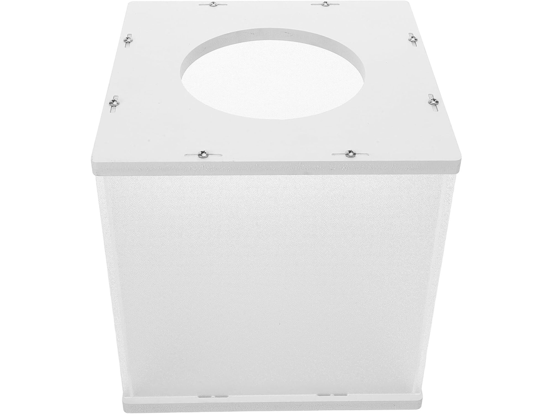 Caja cuadrada de acrílico transparente, 20x20x20 cm, apertura segura, caja para venta de entradas para recaudación de fondos.
