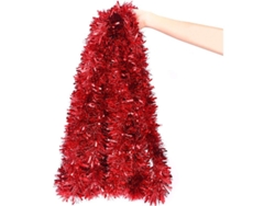 Guirnalda De Oropel Rojo Para Decorar El Árbol De Navidad (2 M X 9 Cm)