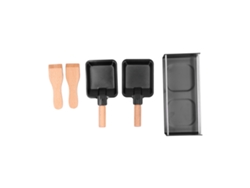 Placa De Barbacoa Portátil Mini Sarten Para Queso Antiadherente Con Mango De Madera Para Cocina