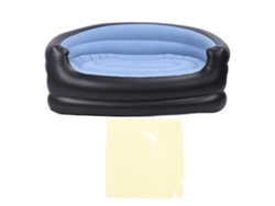 Sillón Hinchable De Pvc Y Terciopelo, Impermeable, Cómodo, Portátil, Sofá De Aire Para Exteriores, Azul