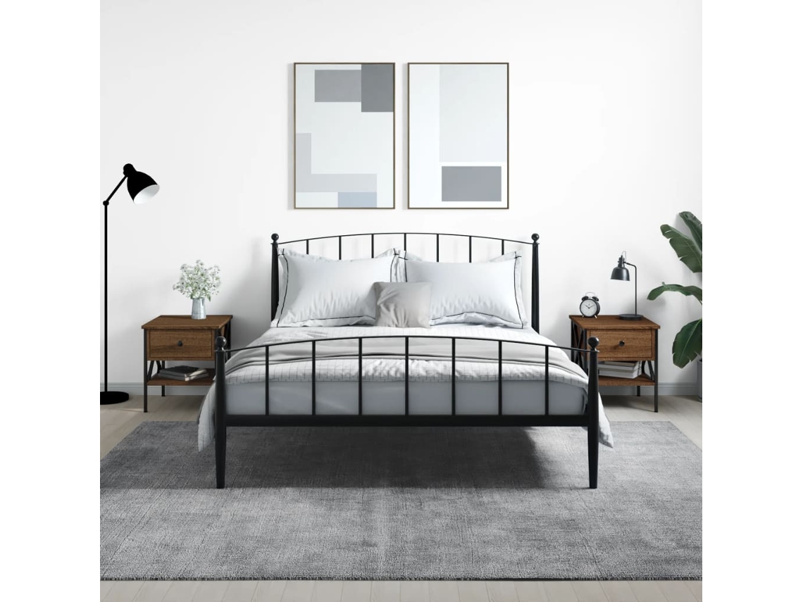 Mesitas de Noche 2Pzs 40X42X45Cm Deriv.Madera Roble Marrón