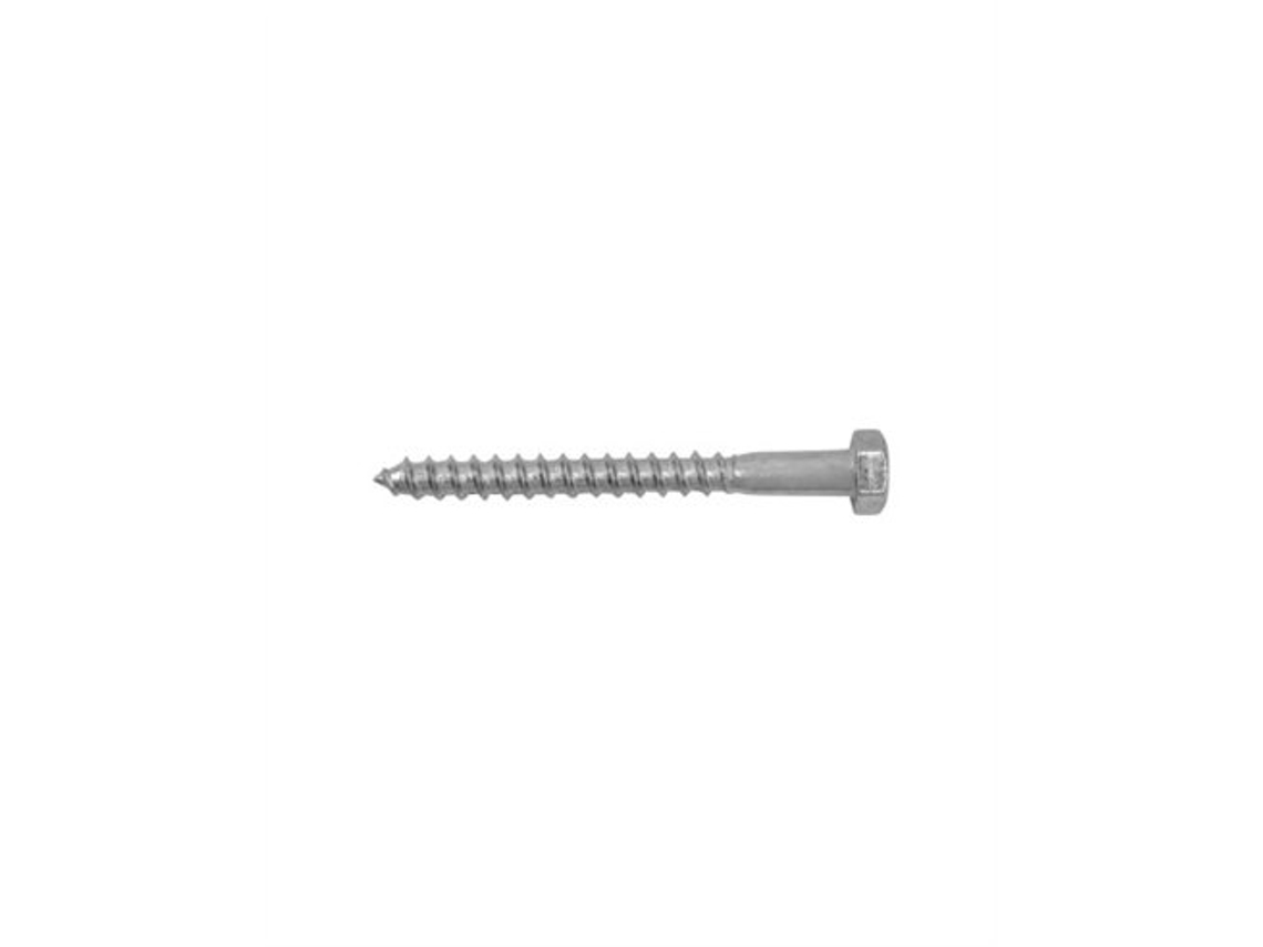 Tornillos de fijación DIN-571 7x60mm cincados para madera y aglomerado, paquete de 100 unidades.
