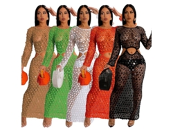Falda De Playa De Crochet Para Mujer Con Escote Calado Y Borde Con Flecos, Pareo De Bikini, Traje De Baño, Moda De Verano.