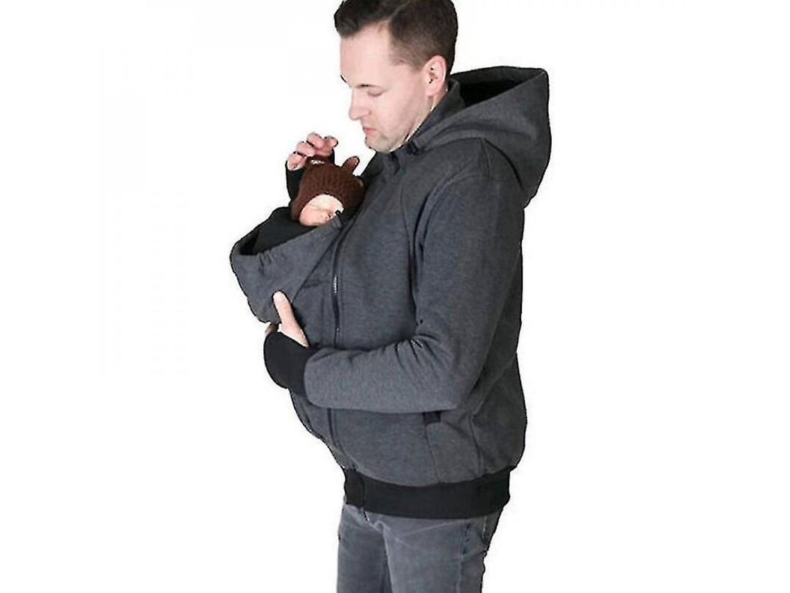 Chaqueta Multifuncional 3 En 1 Para Papá Canguro Con Panel Desmontable Para Bebé Otoño Invierno Primavera Tallas M-2xl