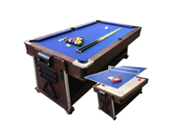 Mesa de Billar 7 Pies Multijuego Azul Air Hockey + Ping Pong – Stark