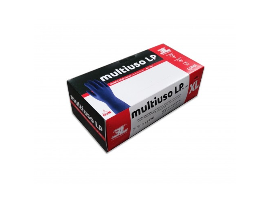 Guantes 3L INTERNACIONAL De Latex Extra Fuertes Multiuso Lp 50 Uds (Talla Xl)