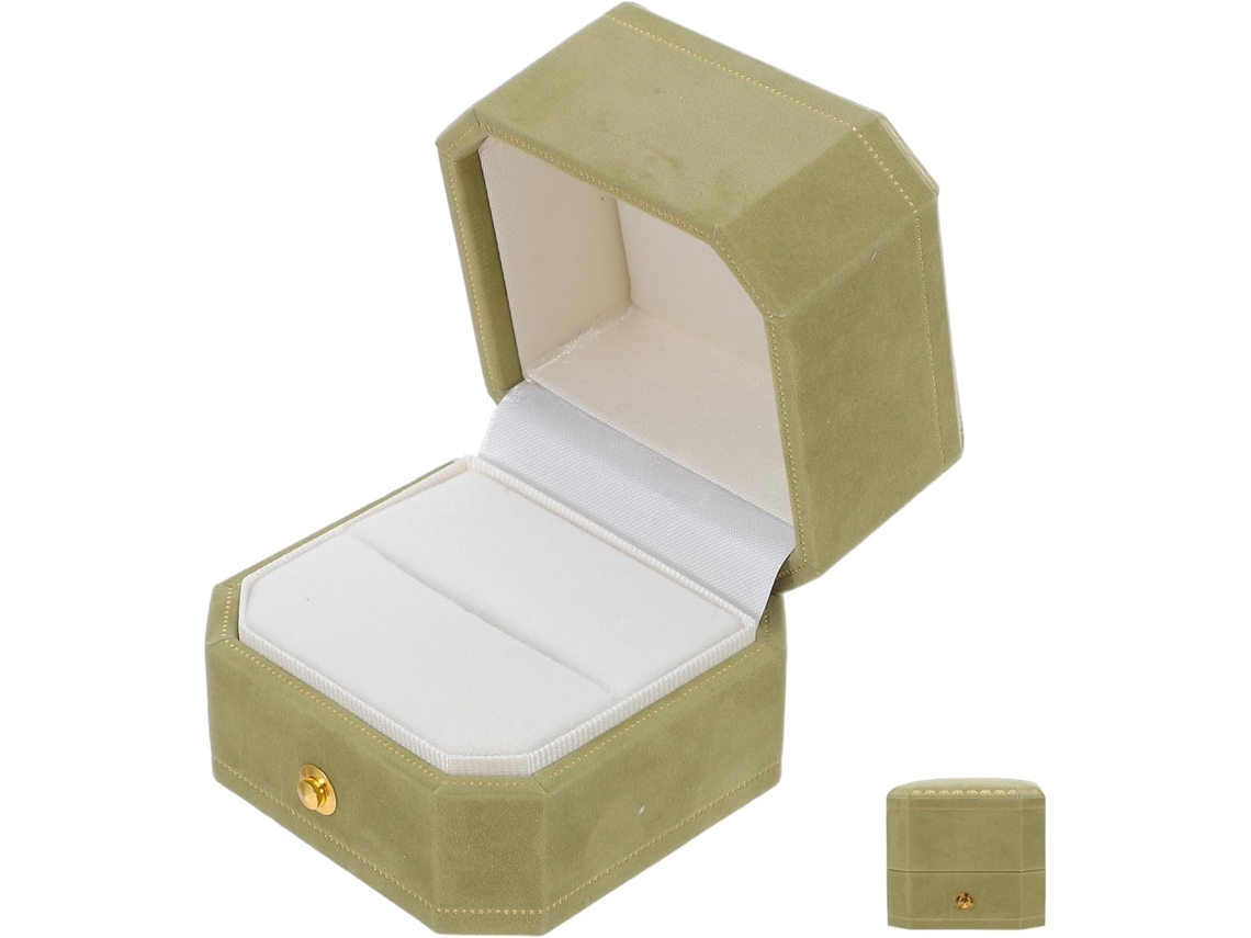 Elegante Refinada Octogonal Terciopelo Anillos 1 Compartimento Protege Ideal Decorar Dormitorio Tocador Caja