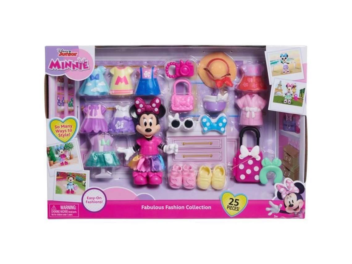 Caja Muñecas - DISNEY MINNIE MOUSE - Fashion Box - Muñeca Minnie 15 cm, 25 piezas de moda y accesorios