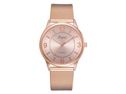 Reloj De Moda Para Mujer Lvpai Con Correa De Silicona Y Esfera Redonda De Aleación (oro Rosa)