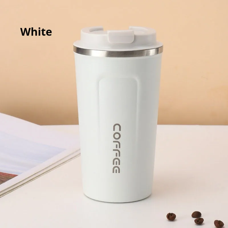 (branca 510ml) Caneca Térmica/garrafa Térmica Para Carro, Uso Duplo Para Água Quente E Fria, Em Aço Inoxidável.