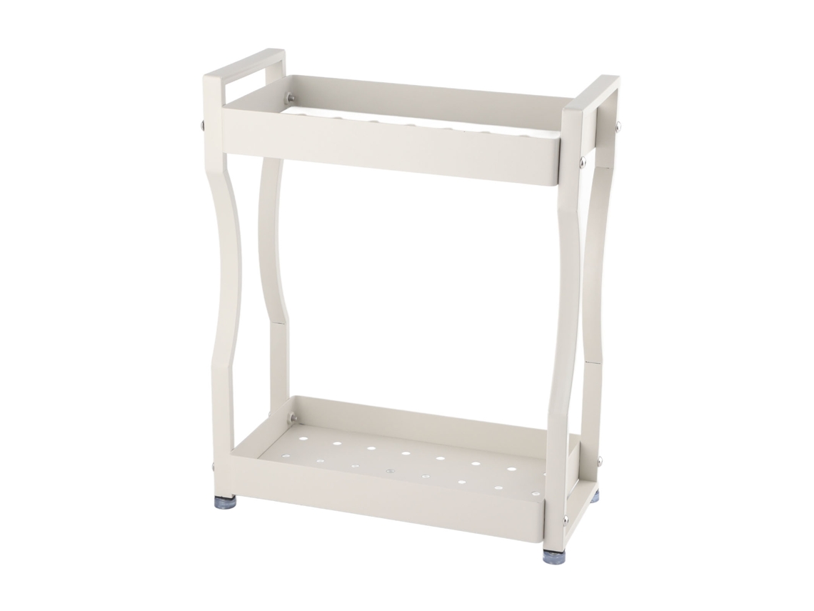 Estante de almacenamiento para barra de café de acero inoxidable con asas, blanco, 30 cm
