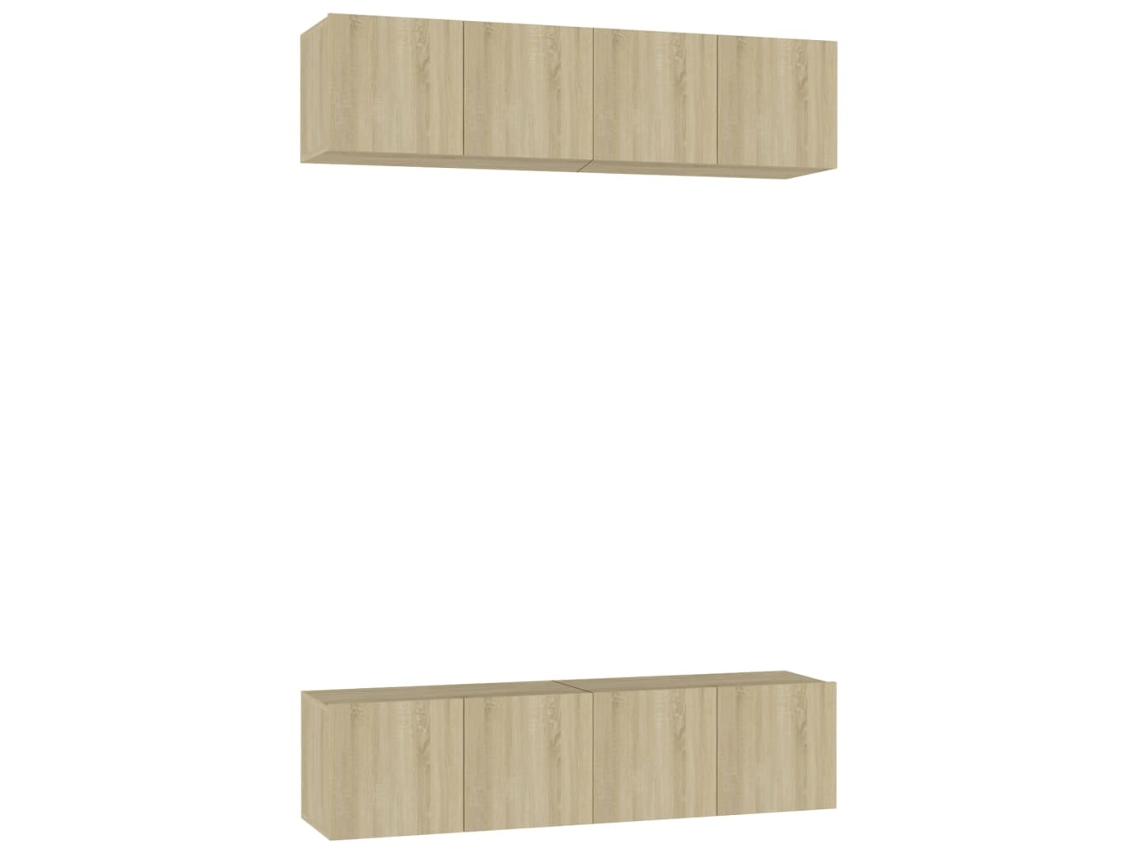 Estantería/Muebles de TV 4 Pzs 60X30X30 Cm Contrachapado Roble Sonoma