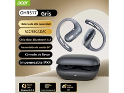 (gris) Auriculares Inalámbricos Abiertos, Graves Mejorados, Bluetooth 5.4, Duración De Batería De 48 Horas.