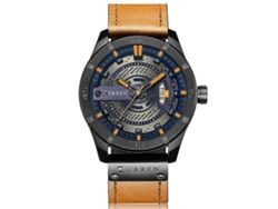 Reloj de pulsera Curren M8301 para hombre, estilo deportivo militar, con movimiento de cuarzo, indicador de fecha y correa de cuero.