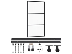 Puerta corredera VIDAXL Negro Aluminio (102x205cm)