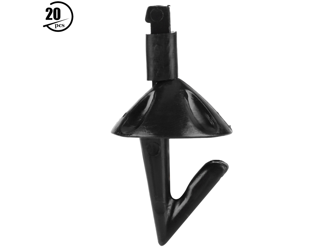 20 Piezas De Clips Para Señuelos De Pesca Con Forma De Cono, De Material Pe Negro, Ligeros Y Duraderos.