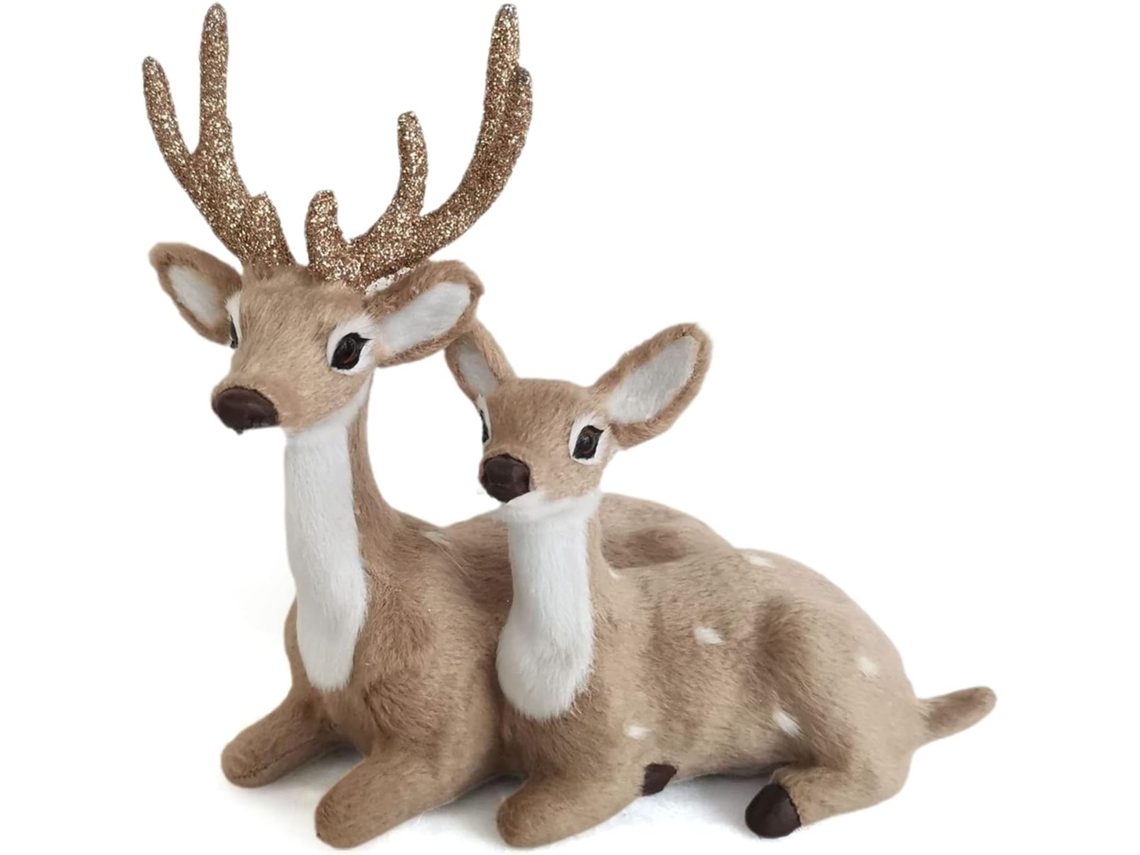 Figuras de renos navideños, figuras de animales del bosque, miniaturas de fiesta navideña RNEMITERY