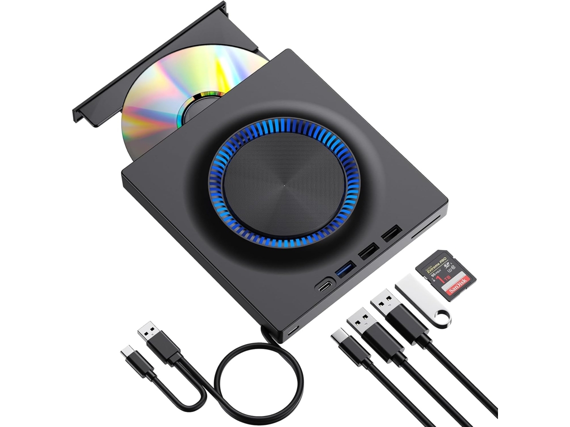 Unidad Externa De Cd/dvd, Usb-c Y Usb 3.0 Para Pc Mac, Windows 11/10/8/7 Y Linux Czhhmart