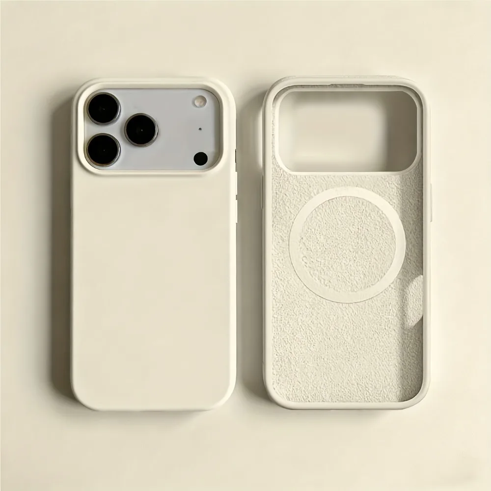 (iphone 16 Blanco Antiguo) Funda Magnética De Silicona Líquida Para Iphone, Compatible Con Fijación Magnética.