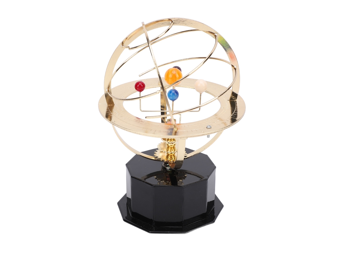 Gran Modelo De Planetario Dorado Con Sistema Solar, Decorativo Y Educativo, Fabricado En Hierro Y Plástico, Portátil.