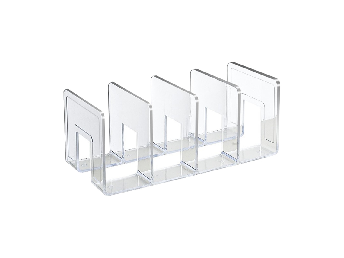Soporte De Libros De Acrílico Transparente Con 4 Compartimentos Estilo Simple Para Oficina Y Aula