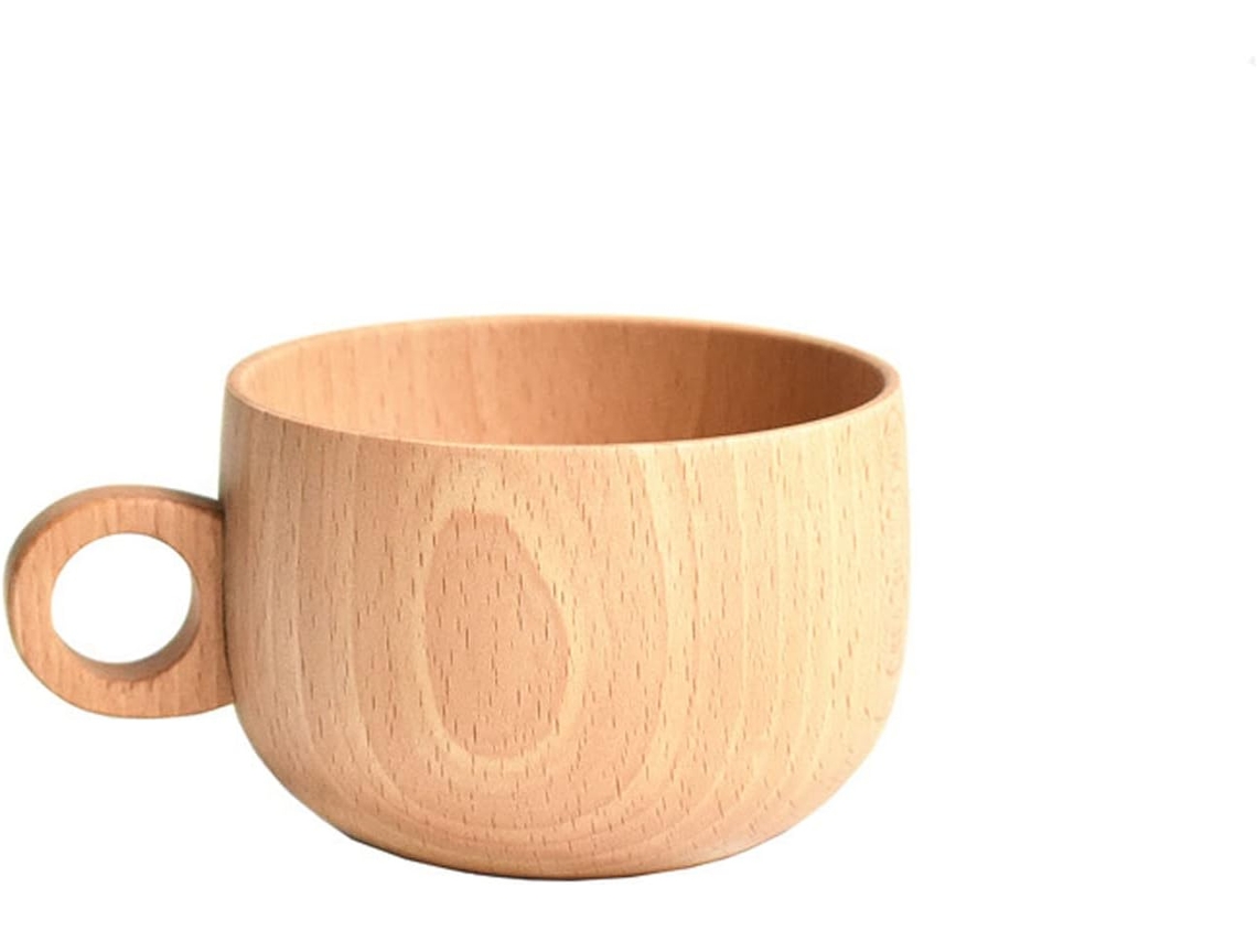 Tazas de café, vasos de agua de color natural, vasos de té, vasos de cerveza y leche, vajilla de haya CHABERLU