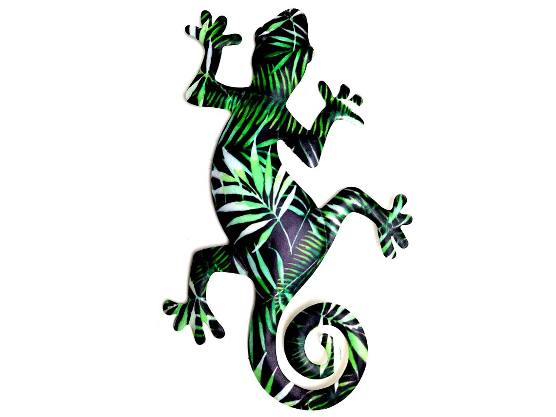 Decoración De Pared De Gecko De Metal Escultura Colgante Para Hogar Dormitorio Sala Oficina Jardín