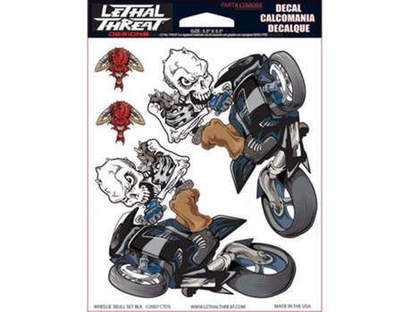 Pegatinas para motos LETHAL THREAT Wheelie Skull