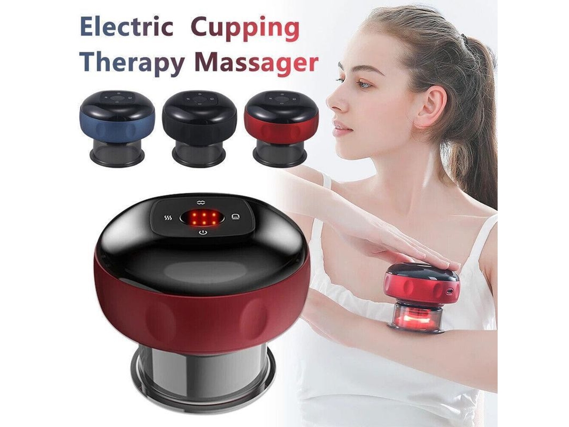 Máquina De Masaje Eléctrica Inteligente Con Ventosas, Terapia De Luz Roja Y Vibración, Recargable Por Usb.