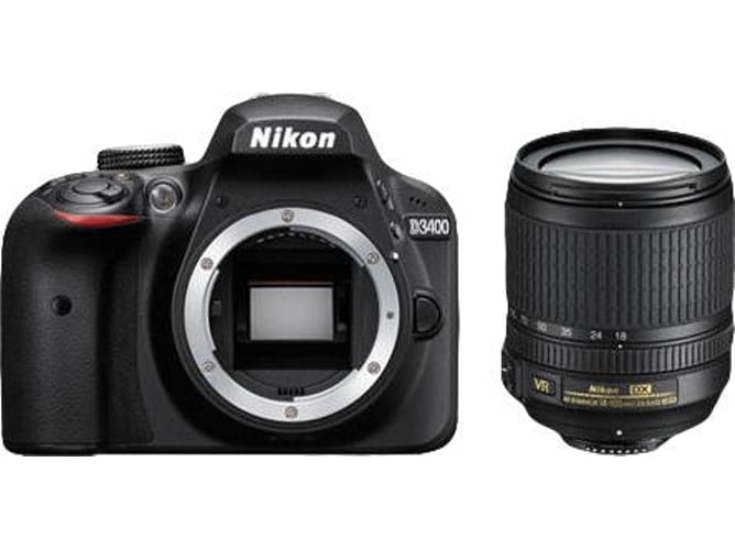 Kit Cámara Réflex NIKON D3400 + AF-S 18-105 mm 1:3.5-5.6G ED VR (24.2 MP - Sensor: DX - ISO: 100 a 25600)