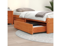 Cajones De Cama 4 Uds Madera Maciza De Pino Marrón Cera