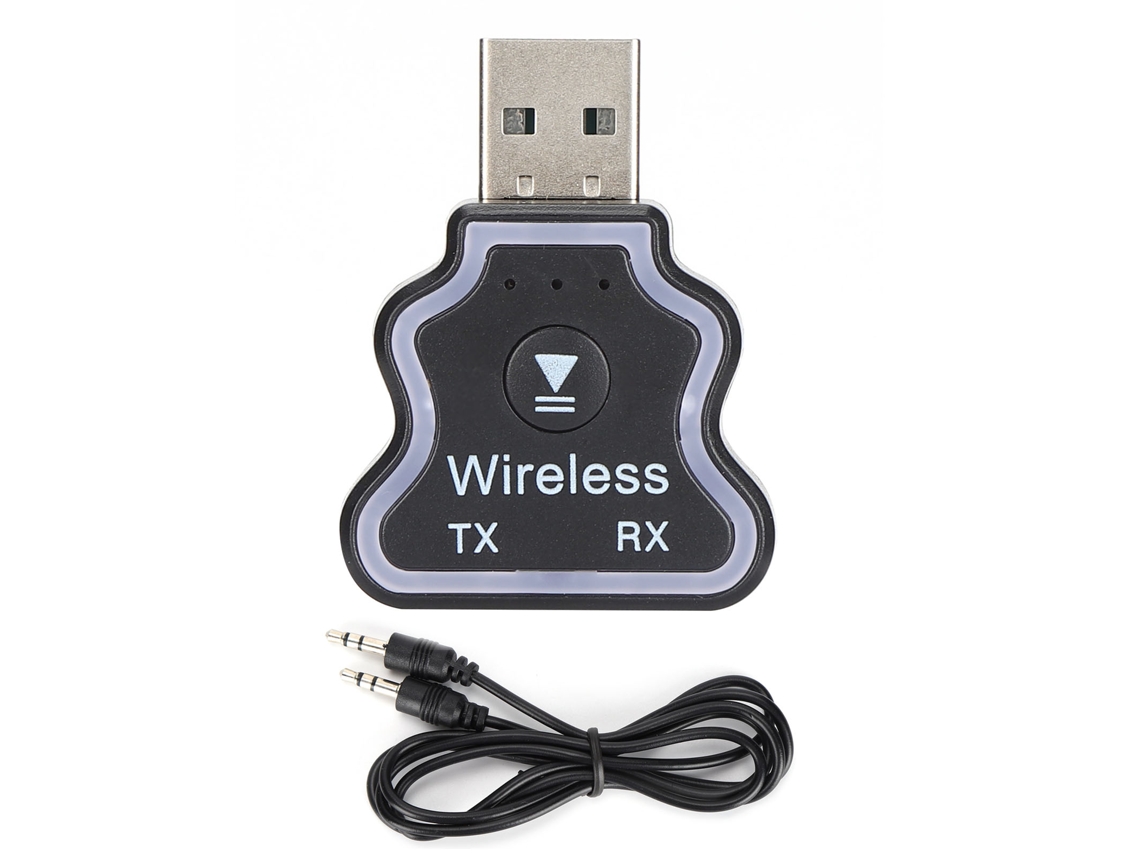 Adaptador Bluetooth 5.0 CHABERLU con luz ambiental y USB, transmisor y receptor de audio.