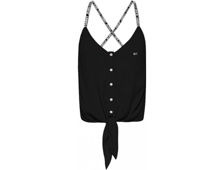 Top TOMMY JEANS Viscosa Mujer (L - Negro)