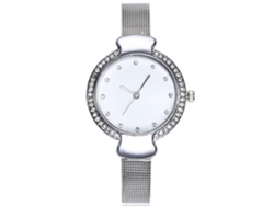 Reloj De Pulsera Para Mujer Vansvar Con Correa De Malla De Aleación Y Diamantes De Imitación, Diseño Sencillo.