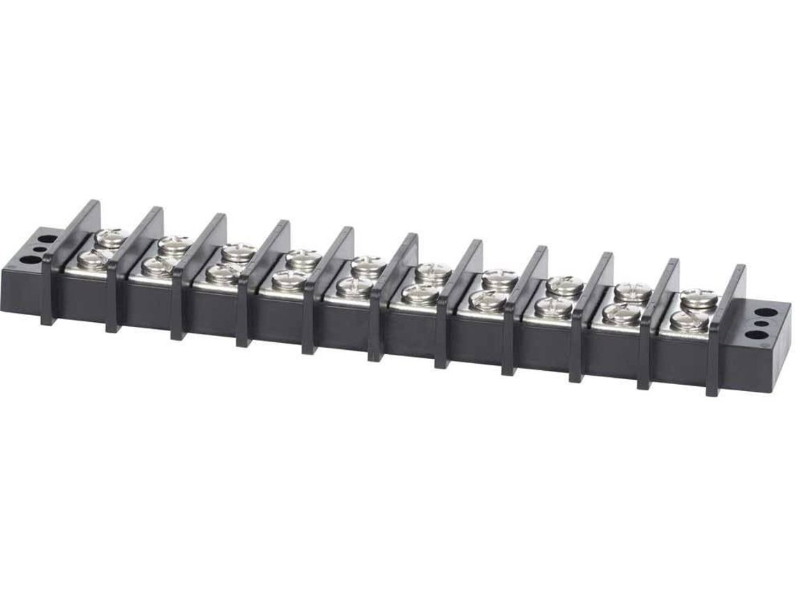 Tomada Elétrica BLUE SEA Terminal Block 65A 10 Circuit Negro